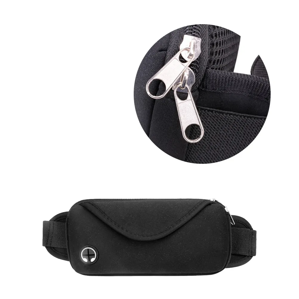 

Running Waist Bag Small Portable Outdoor Travel Hiking Belt Pack Black Lightweight Sports Pouch for Jogging Cycling