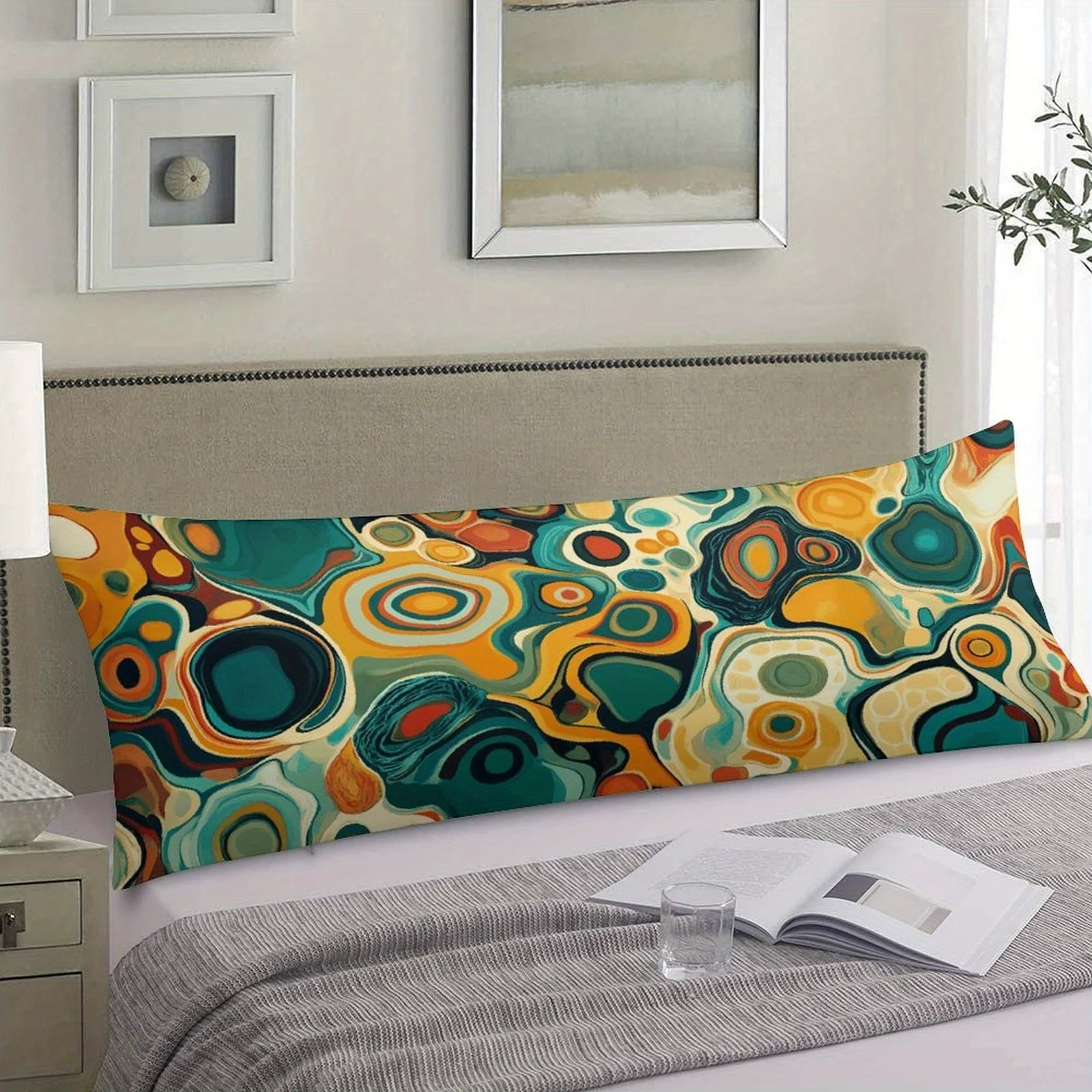 Abstract Fluid Art Design Pillowcase, Fashionable Long Plush Bed Pillowcase, Soft Comfortable Decorative Double-Sided Printed La