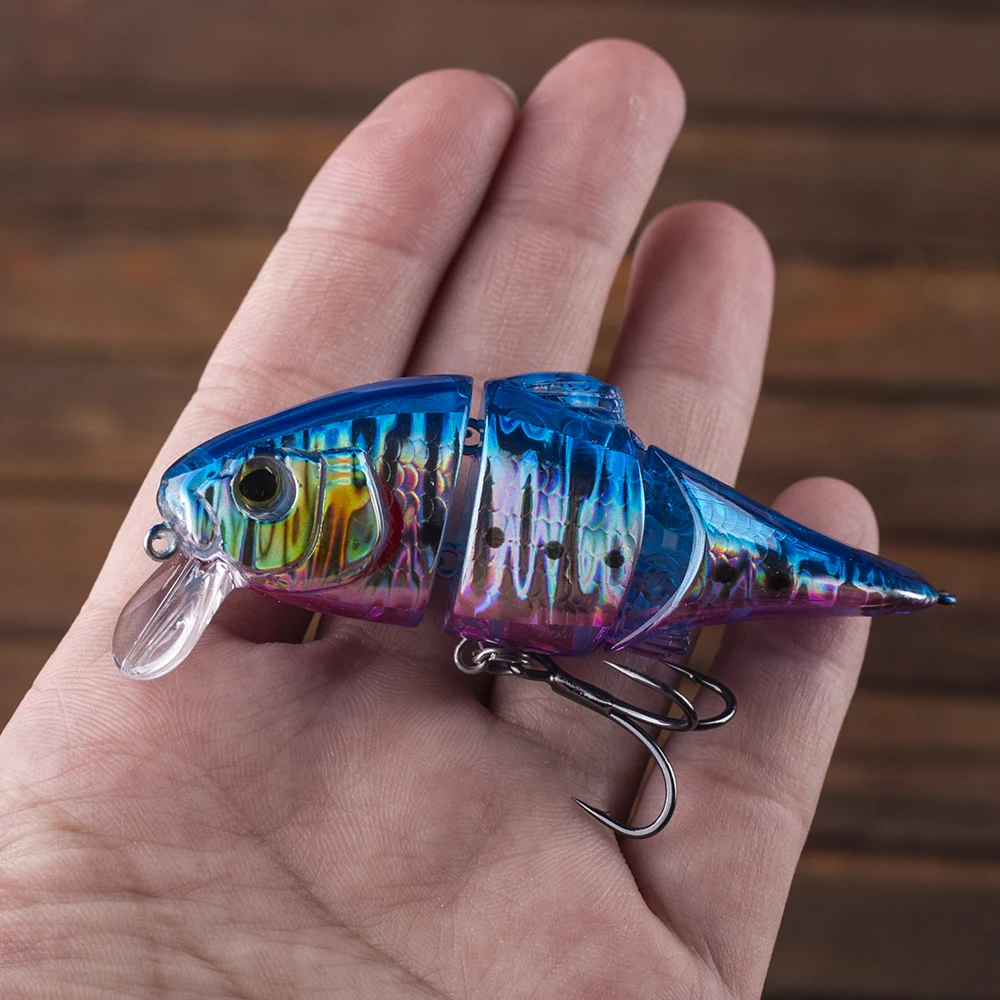 Chans Huang 7,5 cm 10,2g/2,95 Zoll 0,36 Unzen schwimmender Vib Swimbait 2 Gelenke Bass Barsch Forelle Angeln lockt künstlichen Segment Köder – Detail 1
