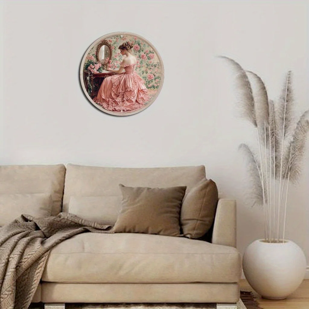 لوحة فنية جدارية دائرية، شعار عتيق، مناسبة للحانات والمطابخ والمقاهي، هدية مثالية للأصدقاء، مناسبة لعيد الفصح #2