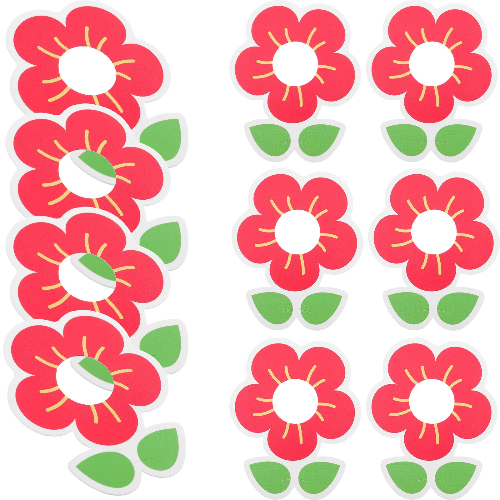 

50Pcs Small Red Lollipop Paper Cards Flower Shape Holders Party Favors Lollipop Holder Candy Holders