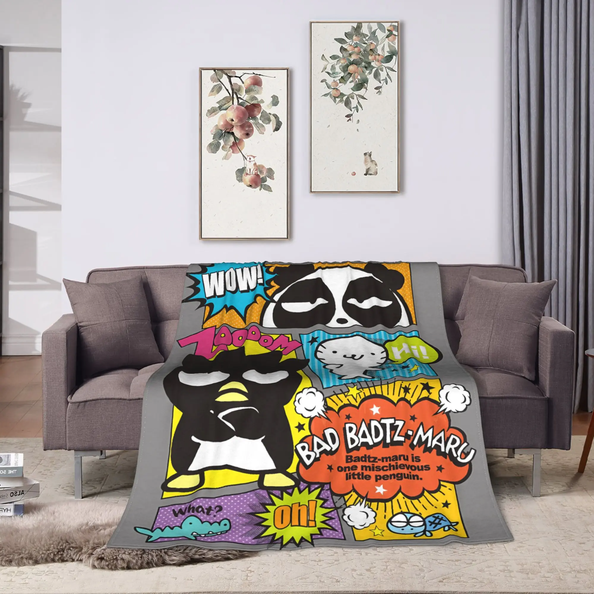 سوبر بطانية دافئة الاطفال الزخرفية Badtzs Marus رمي بطانية لطيف البطريق الفانيلا المفرش ديكور المنزل الجدة غطاء سرير أريكة #2
