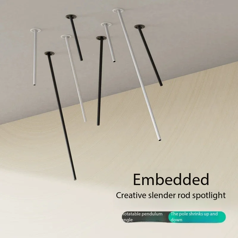 

Embeded Dimmable Long Tube Ceiling LED Spot Lamp Angle Rotatable Ceiling Light COB 12W for Kitchen Bedroom Picture TV Background