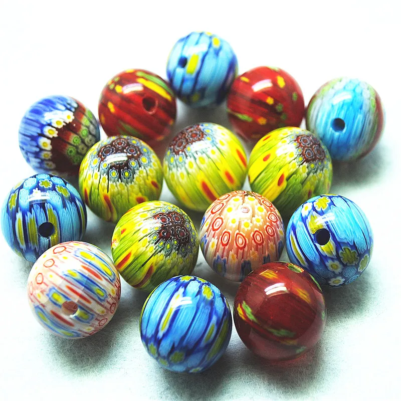 5PCS Hot Italy Murano Glass Matching Beads Size 20MM Round Ball Big Hole 3.0MM DIY Jewelry Findings For Fashion Necklace Designs