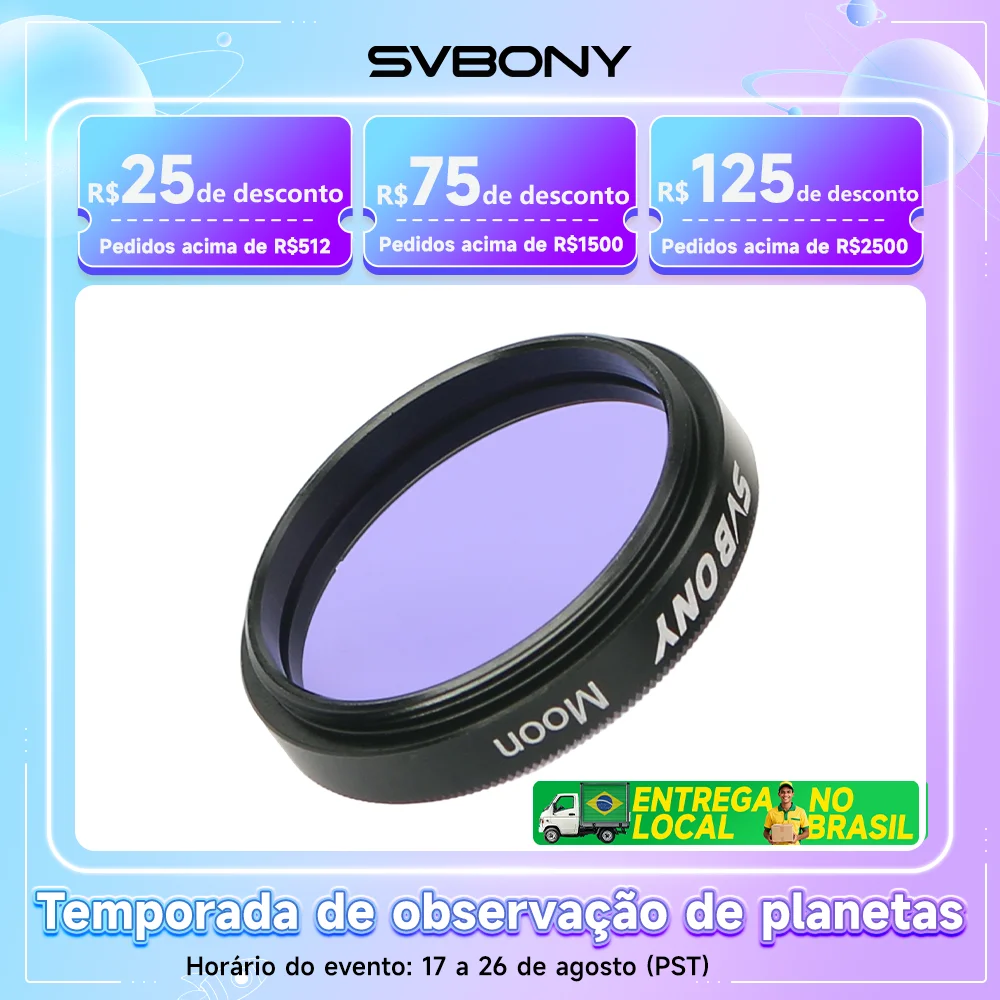 Filtro astronômico profissional Svbony 1.25 ''Filtro MOON / UV-IR/CLS para observações oculares de telescópio astronômico