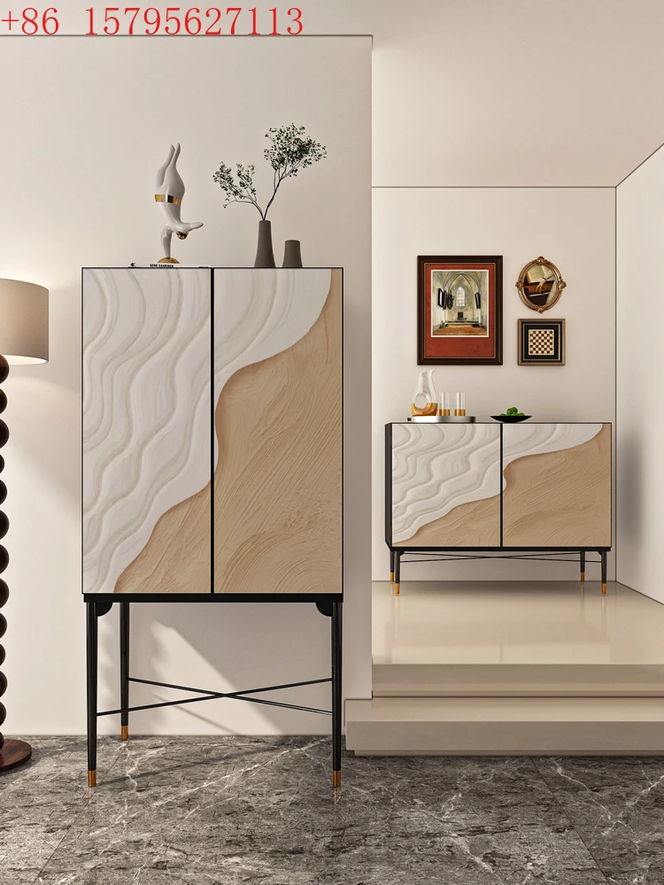 

Solid wood tall wine cabinet living room against the wall dining side cabinet simple modern locker