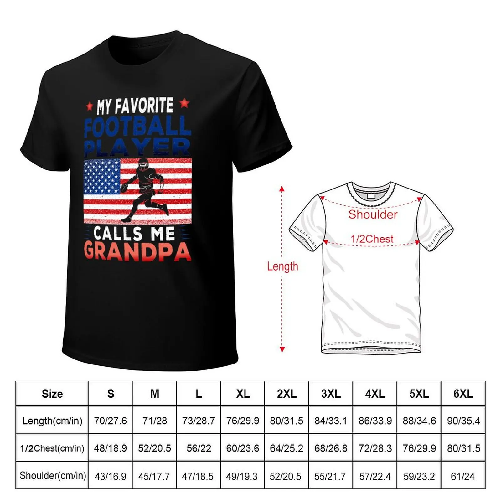 My Favorite Football Player Calls Me Grandpa - Grandson Grandpa Gift T-Shirt t shirt man cotton T-Shirt