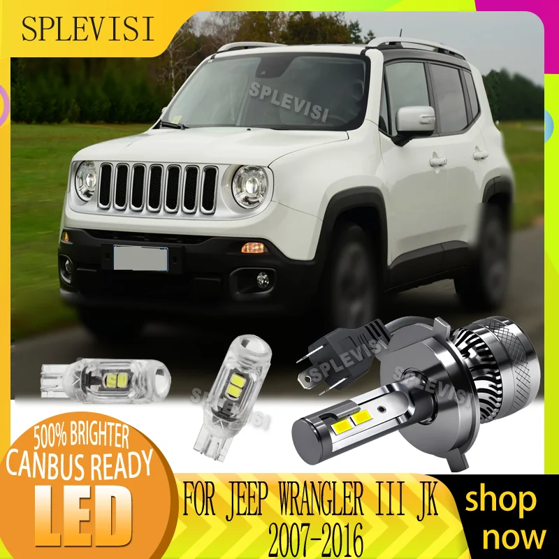

2pcs IP68 LED Hi Lo Beam deliver a concentrated 20000LM output For JEEP WRANGLER III JK 2007 2008 2009 2010 2011 2012 2013-2016