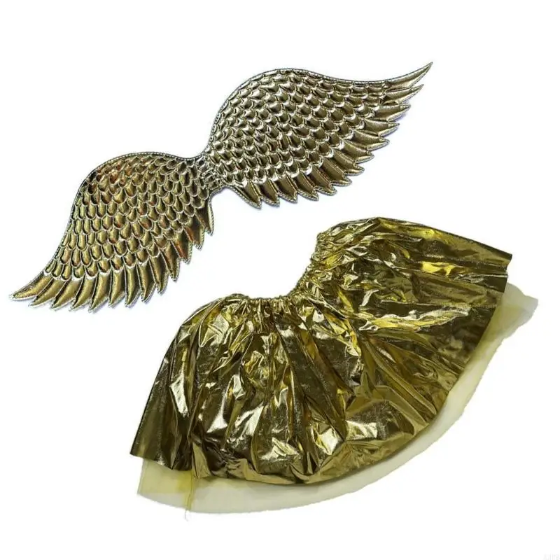 Aile jupe métalliques d'usure confortable pour les enfants filles chrismas cosplay