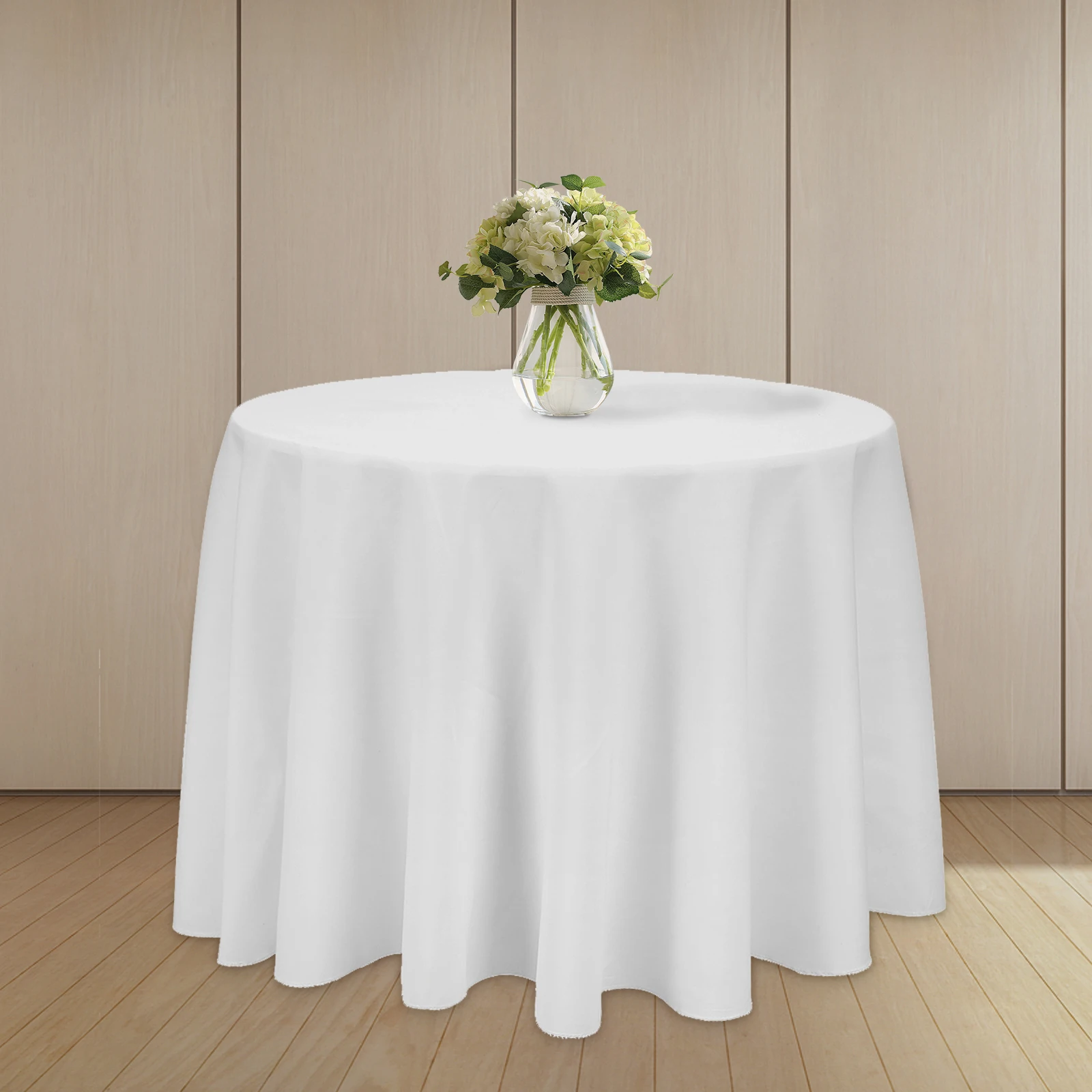 

White Polyester Tablecloth Table Cloth Cover Wedding Party Large Round Rectangle