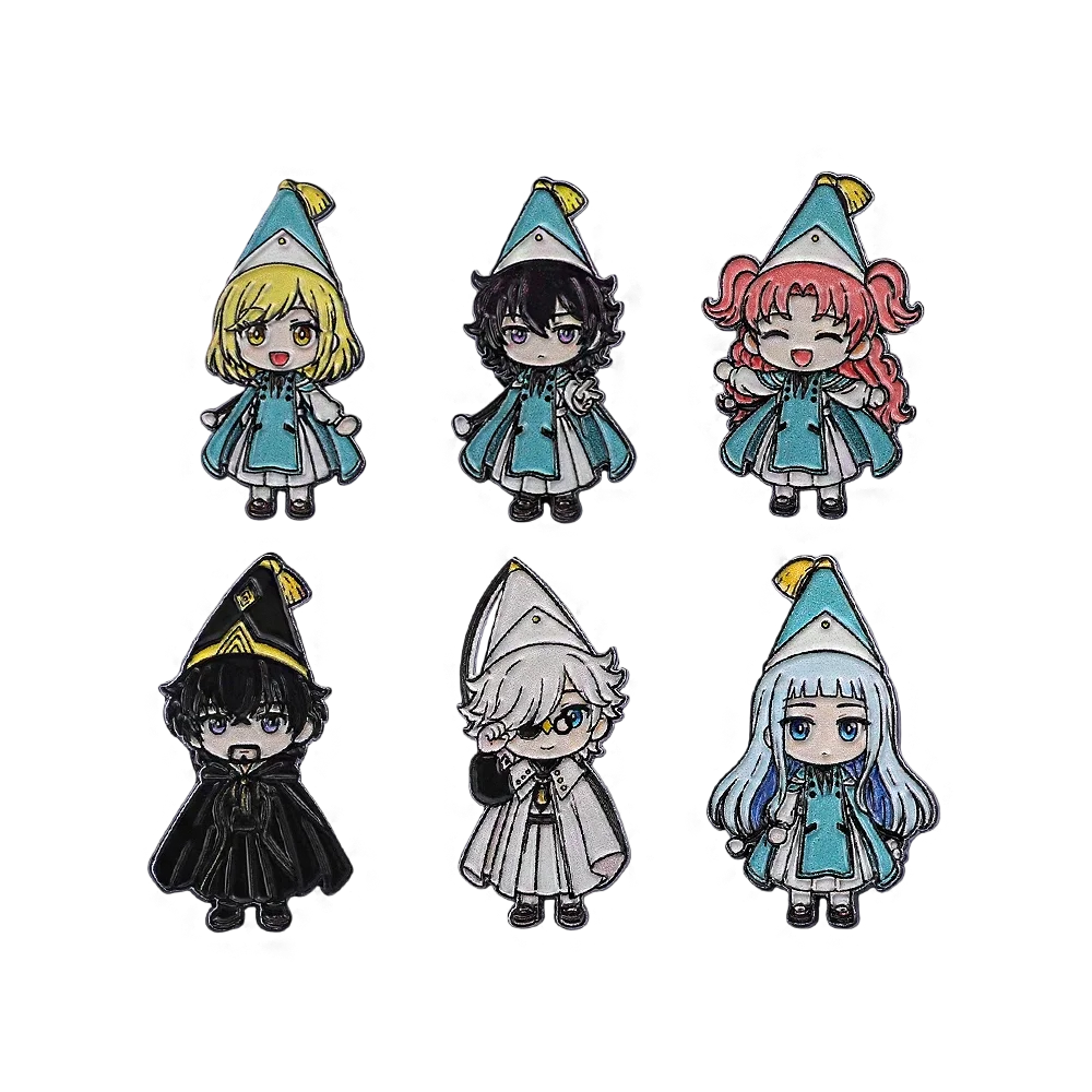 Hexenhut-Atelier-Emaille-Pin-Set – 6-teilige Coco Agott Olruggio Richeh Anime-Brosche-Kollektion, niedliche Chibi-Anstecker für Rucksäcke
