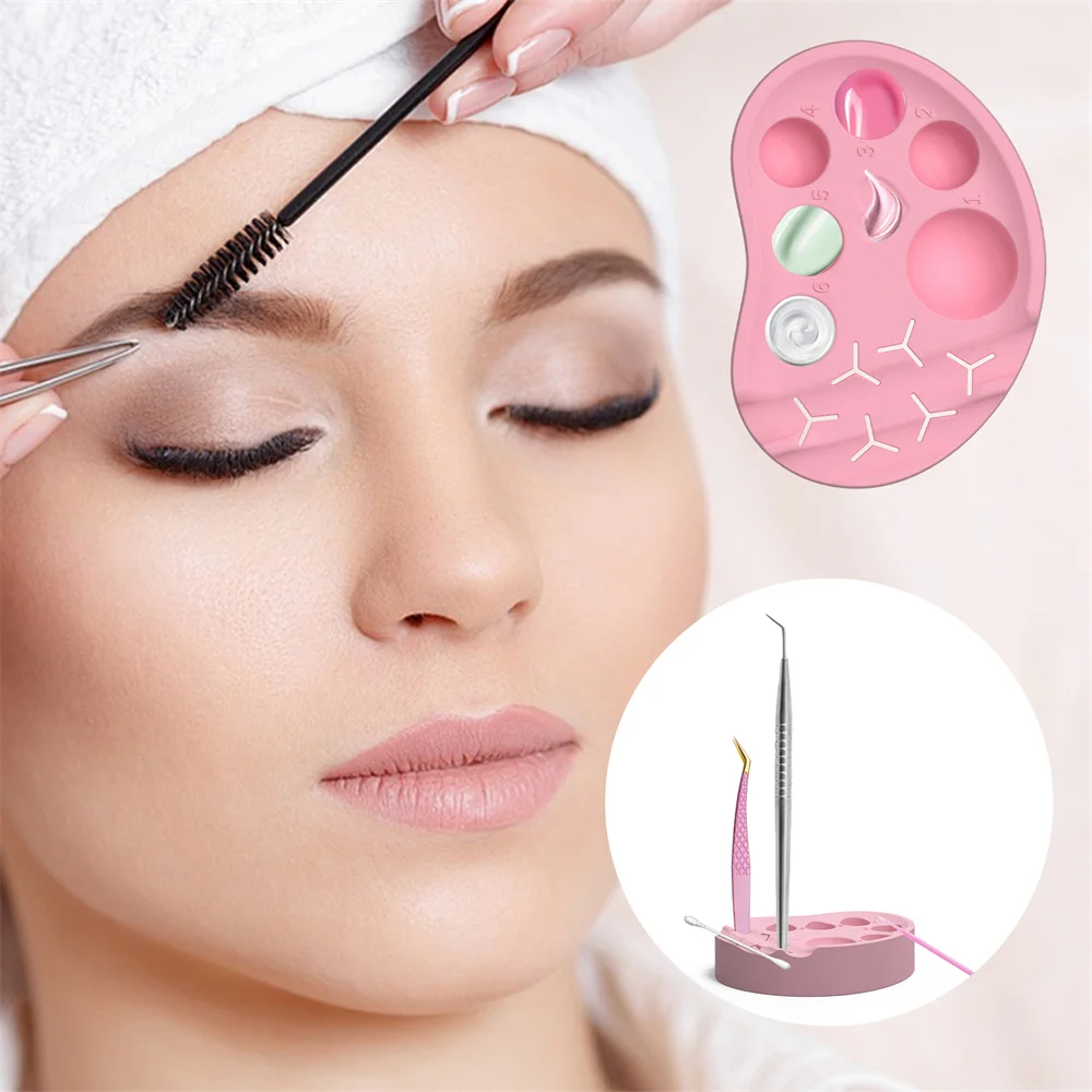 Silicone Eyelash Lift Palette Multi-Function Mixing Makeup Tool Eyelash Extension Reusable Silicone Lash Palette