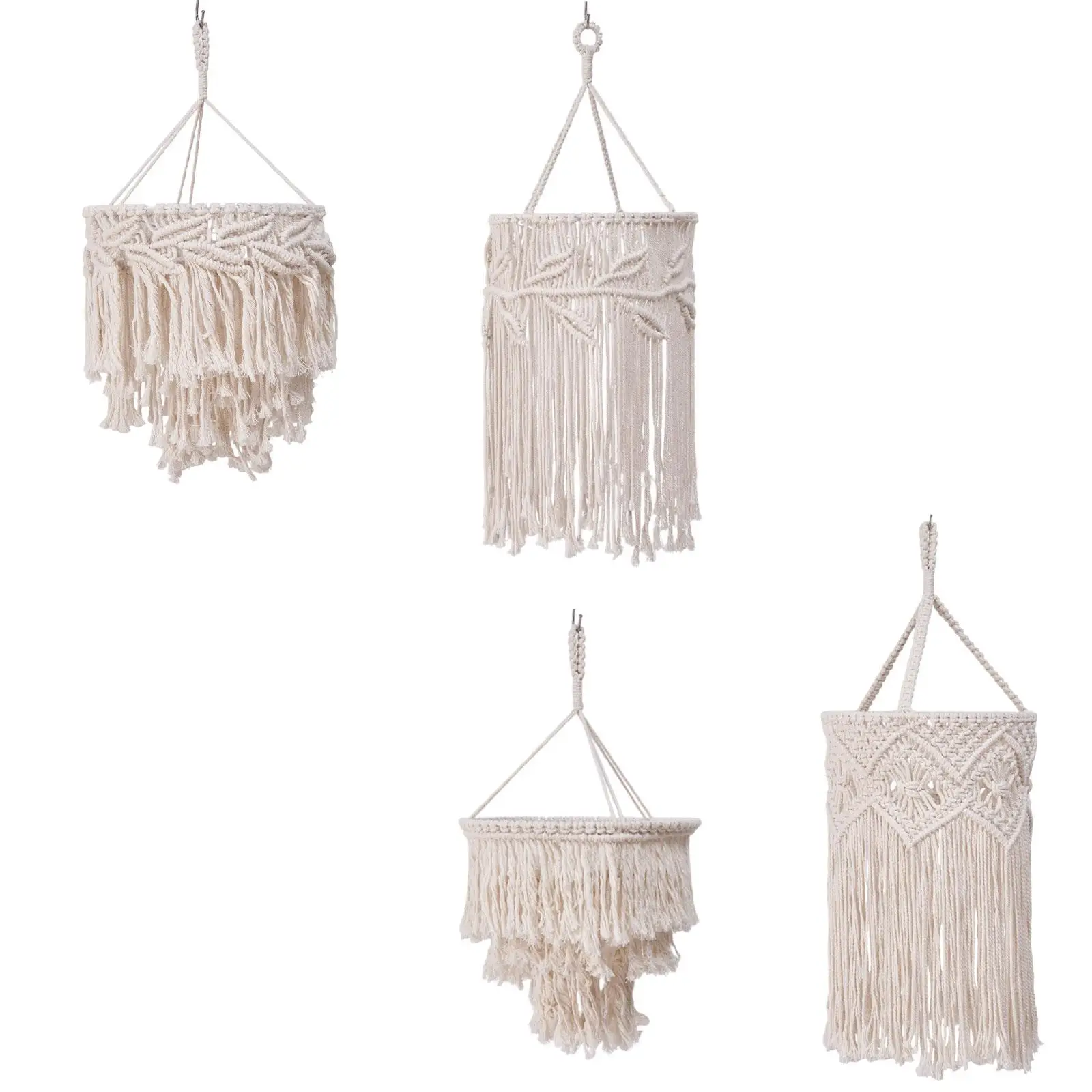 

Macrame Ceiling Lamp Shade Handmade Elegant Boho Pendant Light Shade Lampshade for Bedroom Living Room Dorm Restaurant Office