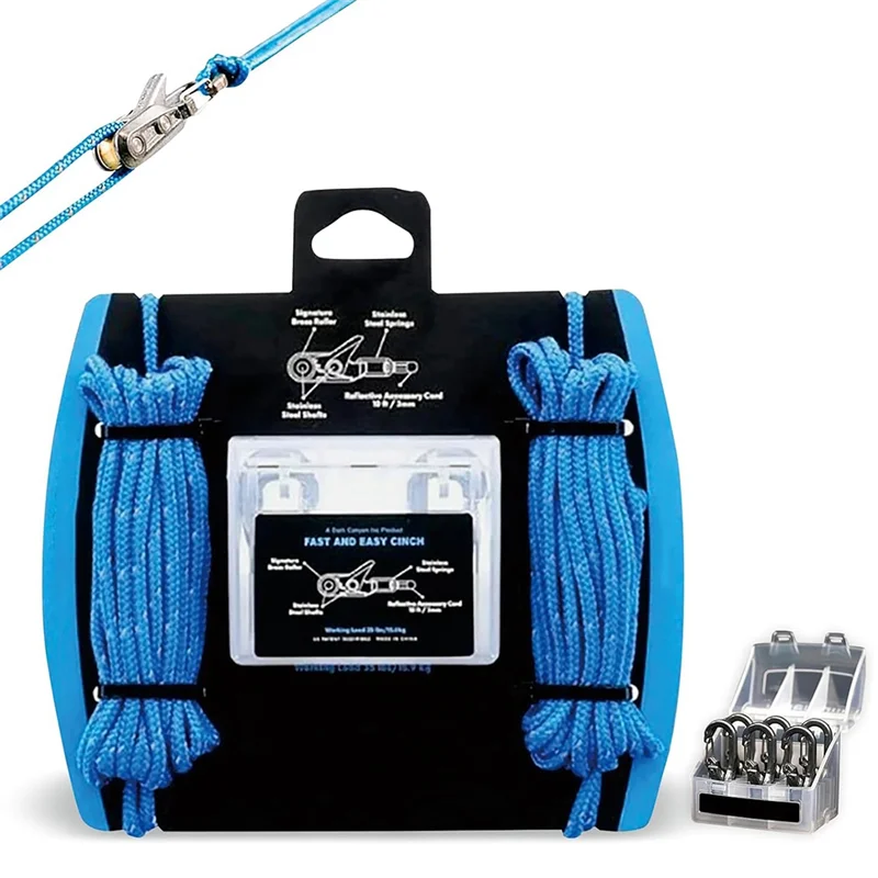 ABMH-Outdoor Tensioner With Rope Roller Paracord Cinching Tool For Camping, Hiking & Boating Outdoor Tool Line Puller