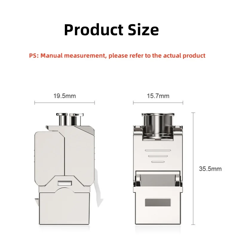 Cat6a Cat7 Cat8 Cat6 Разъем Keystone Jack STP Разъемы RJ45 Бесшумный модуль из цинкового сплава Cat 6 Сетевой адаптер RJ 45 Соединитель