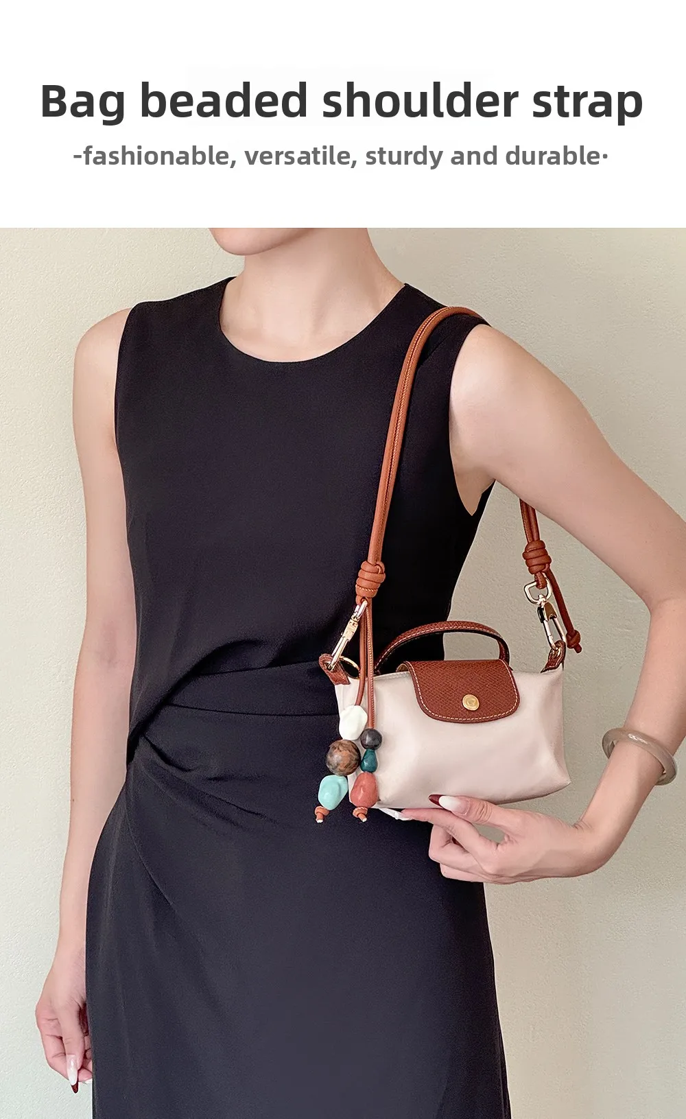 Straw Bag Beaded Shoulder Strap For Longchamp Durable Fashion Gift High-end Good Quality Bag Modification Bag Accessories