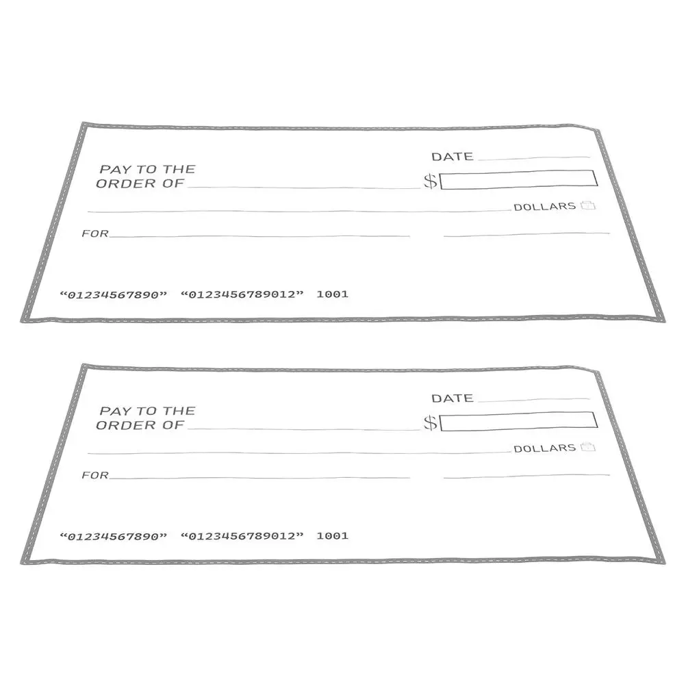 

2Pcs Fake Checks Giant Dry Erase Waterproof Jumbo Large Checks Reusable Presentation Charity Pranks Party Supplies