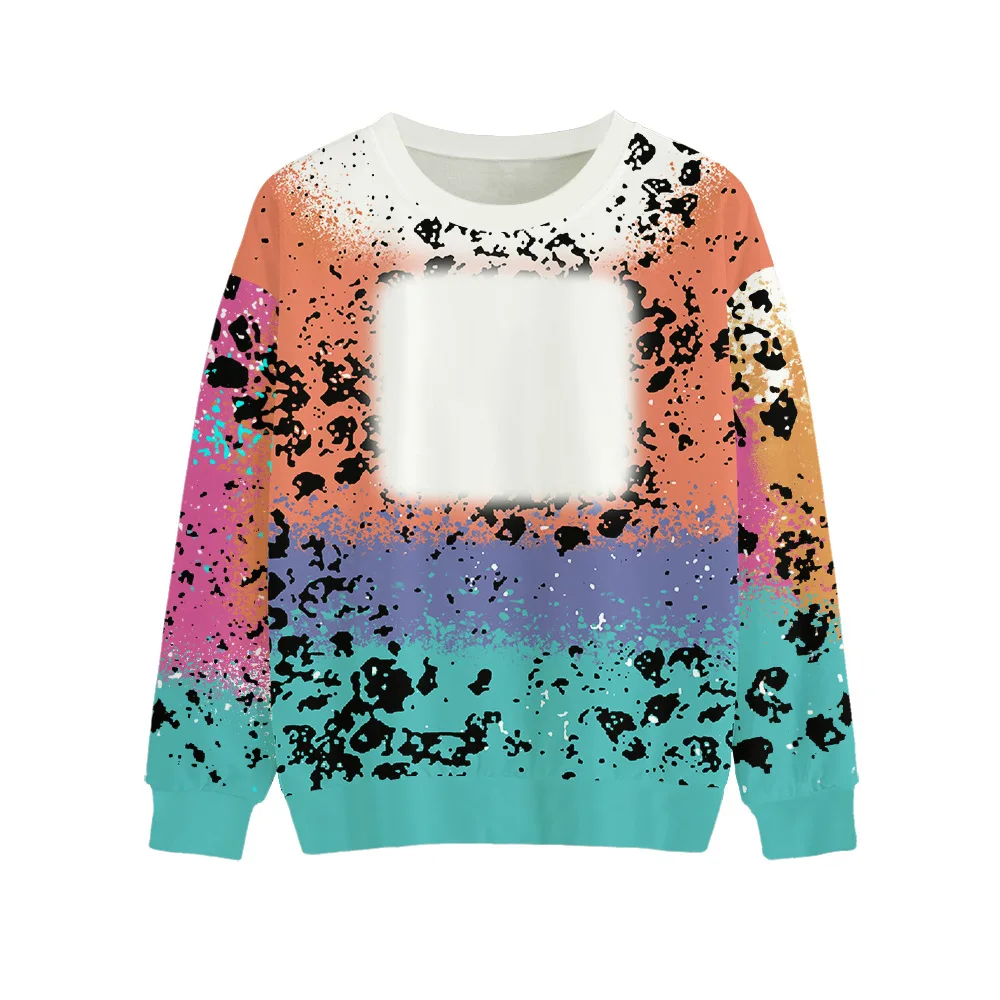 Thermal Sublimation Blank Print Unisex Pullover Multiple Color Gradient With Spot Trend Style Crewneck Long Sleeve Hoodie