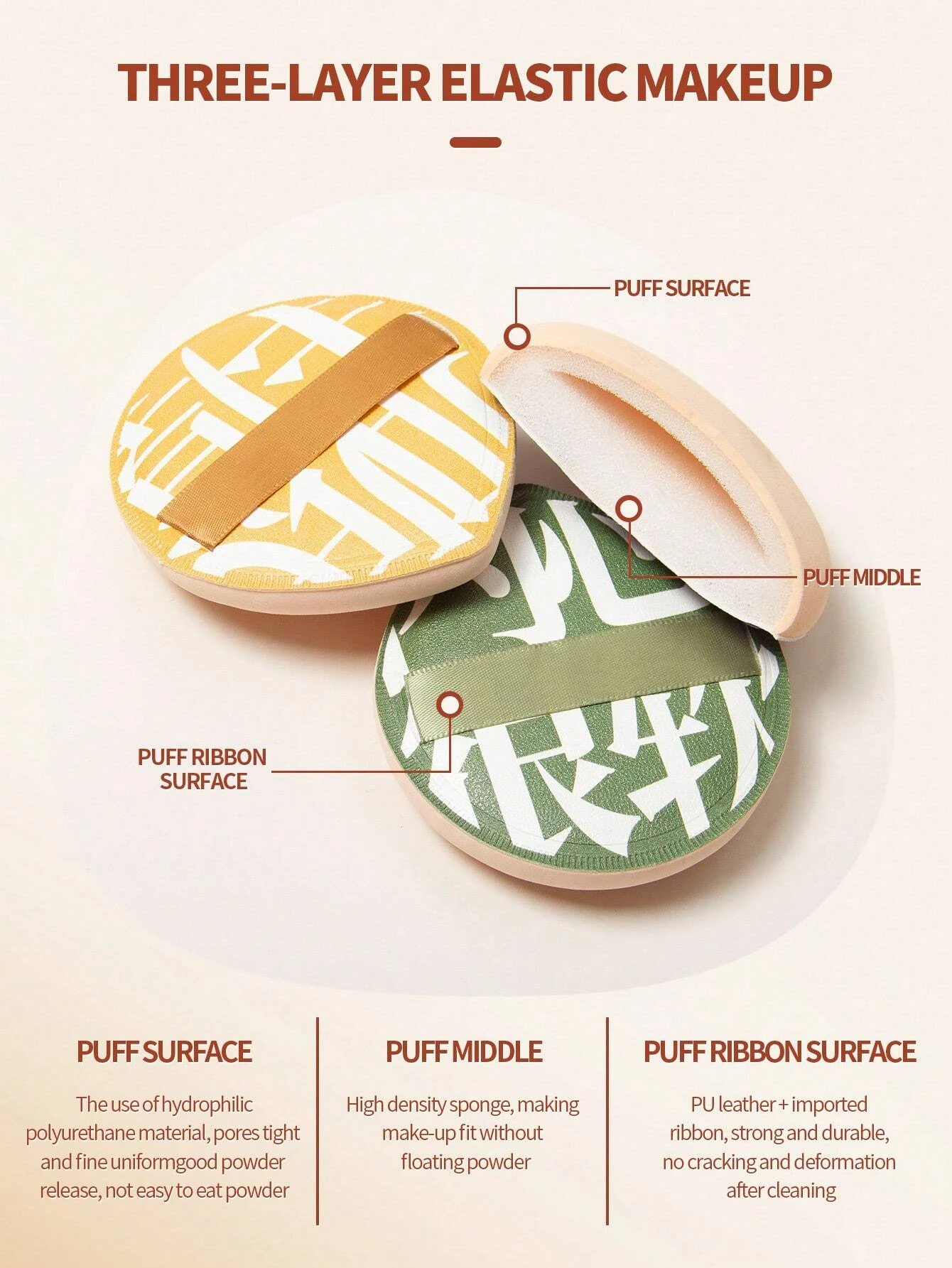 Éponge de fond de teint douce et non mangeante, haute densité et rebondissante, pour un maquillage plus impeccable, 1/2 pièces. Disponible humide et sec