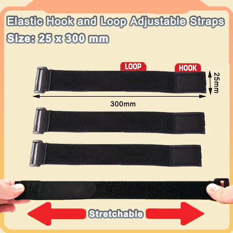 3/5PCS Adjustable Hook and Loop Fastener Tape for Cords