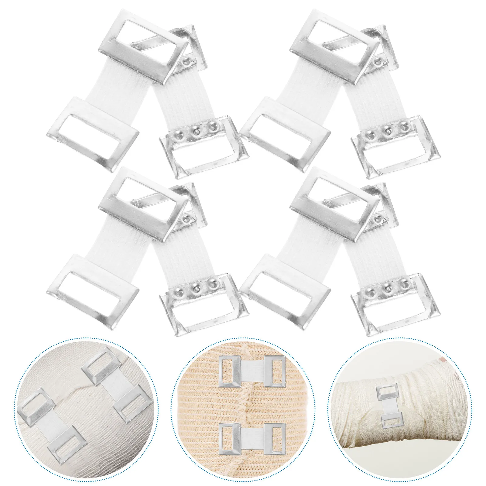50pcs Heavy-Duty Bandage Fastener Clips – Aluminum & Polyester, Adjustable Elastic Compression Bandage Fixers
