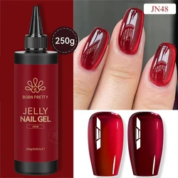 BORN PRETTY 250g Translucent Jelly Red Nude Gel Nail Polish Winter Autumn Manicure Soak Off UV Nail Christmas Red Manicure