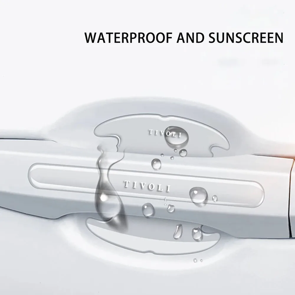 Car Door Handle Bowl Scratch Protector Invisible Stickers Rearview Mirror Protection Strip For SsangYong TIVOLI