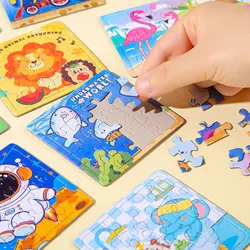 20pcs/bag Cartoon Animal Puzzle Children's Educational Toys for Birthday Party Favor Kids Gift Classroom Prizes Goodies Filler