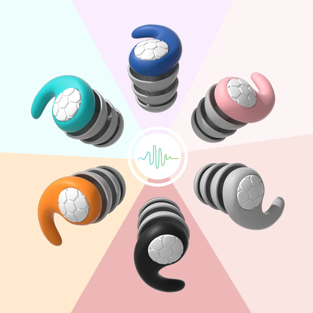 1 Pair Silicone Swimming Ear Plugs Canceling Noise 3 Layers Sleep Noise Ear Plug Reduction Soundproof for 5-12 Year Old Children