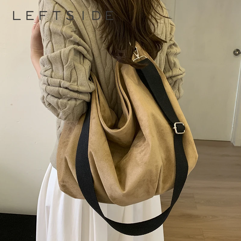 

Левая сторона, большие вместительные сумки-хобо из искусственной кожи для женщин, тренд 2025, женская корейская модная женская сумка через плечо, сумки