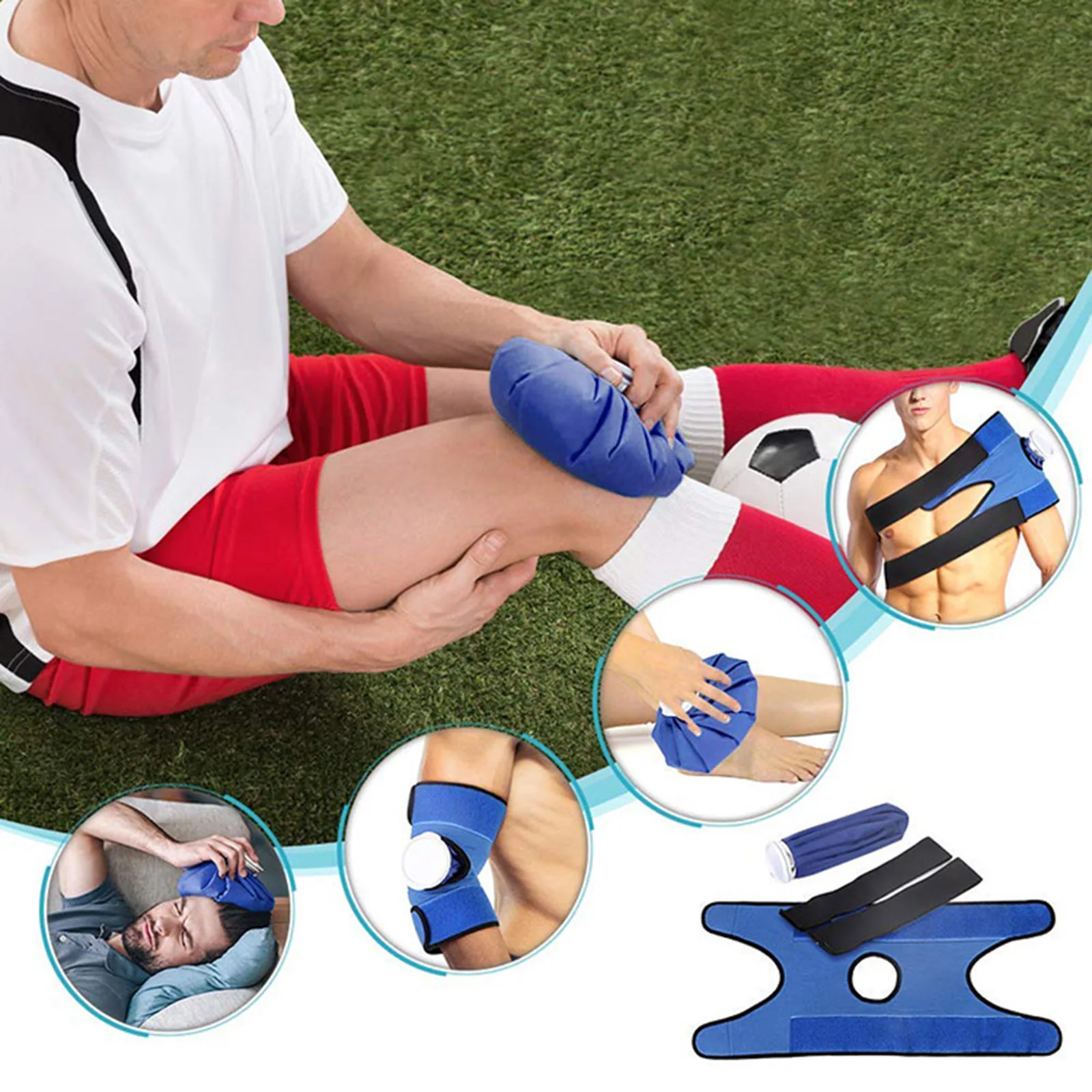 3 Packs Ice Bag with Support Flexible Wrap for Injuries Reusable Hot Water Bag for Hot is 50-60℃ Cold Therapy Shoulder Frozen