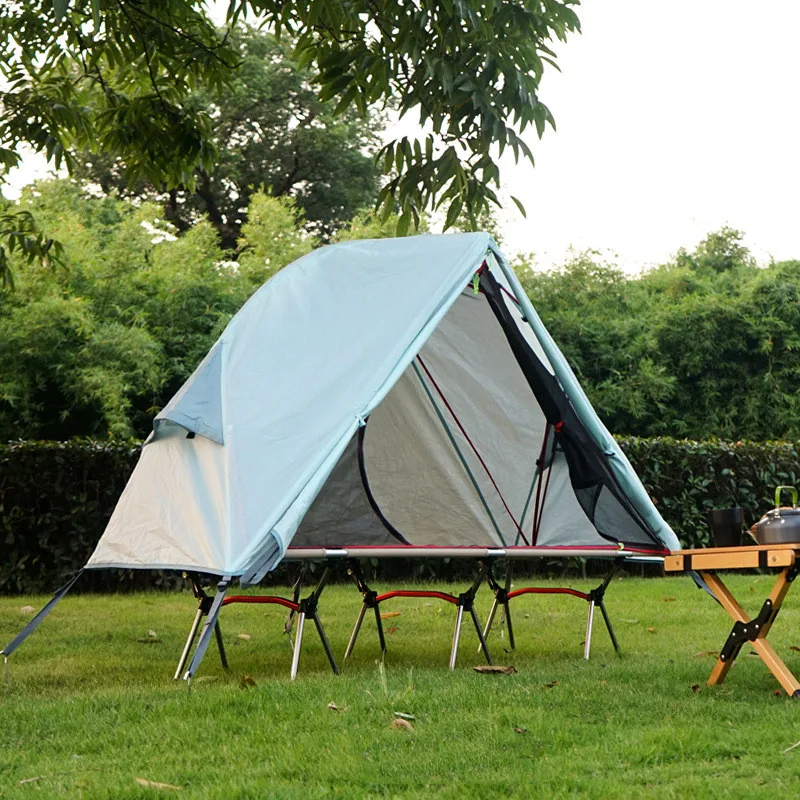 Outdoor Camping Off-the-ground namiot Single-person łatwy do przechowywania przenośny stop aluminium Anti-mosquito przeciwdeszczowy namiot wędkarski