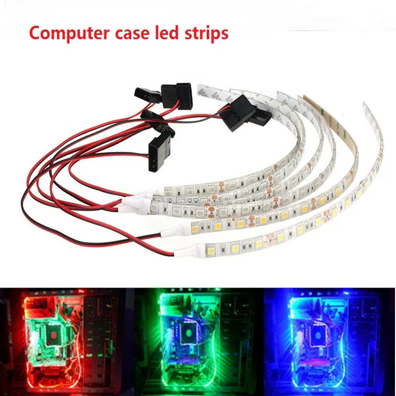 40CM 24 LED Strip Light 5050 Chip SMD PC Computer Case Flexible Strip Tape Light DC12V