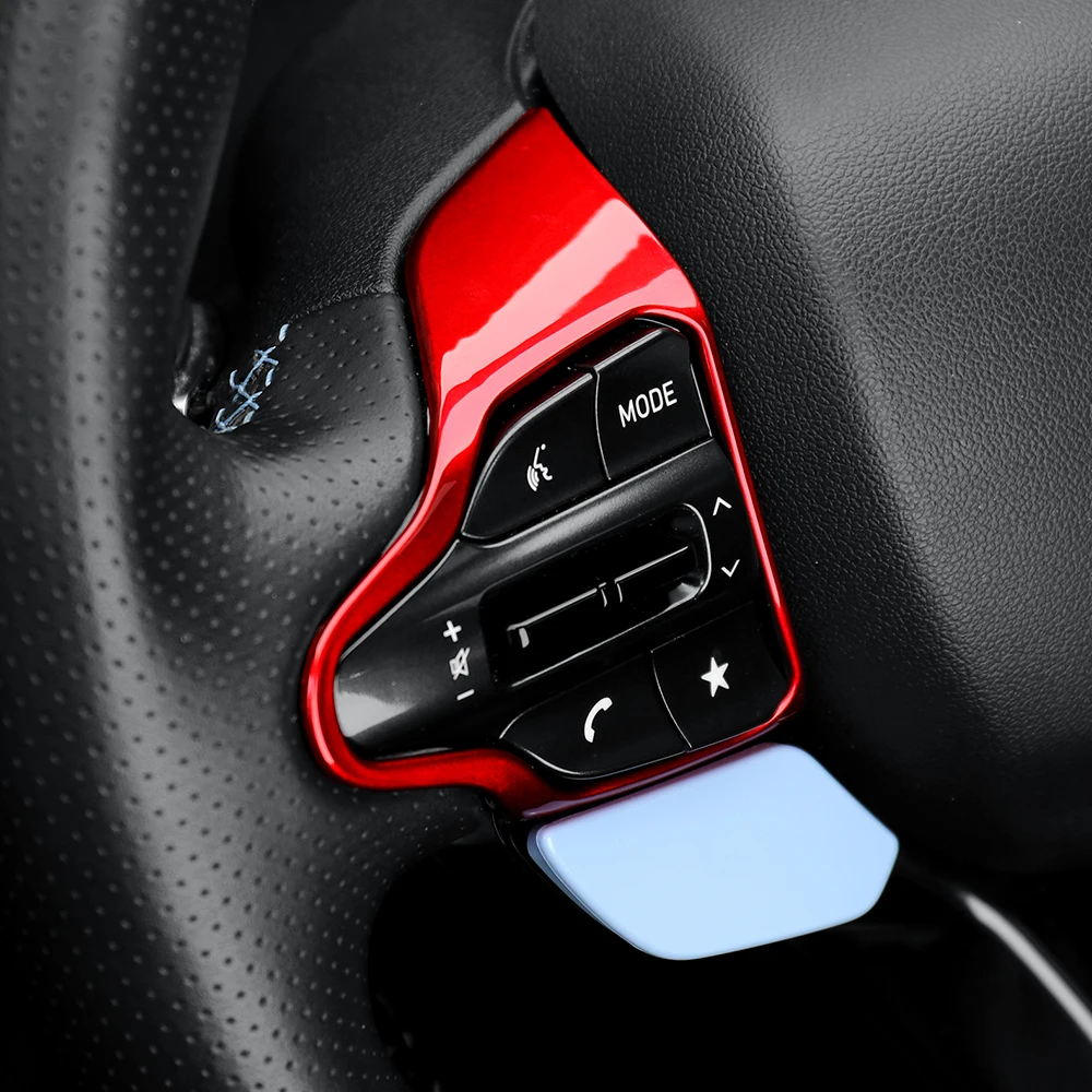 Carbonfaser-Stil Lenkradrahmenabdeckung Zierleiste Innenraumzubehör LHD/RHD für Hyundai Veloster N 2019-2023 Kona N I30N – Detail 12