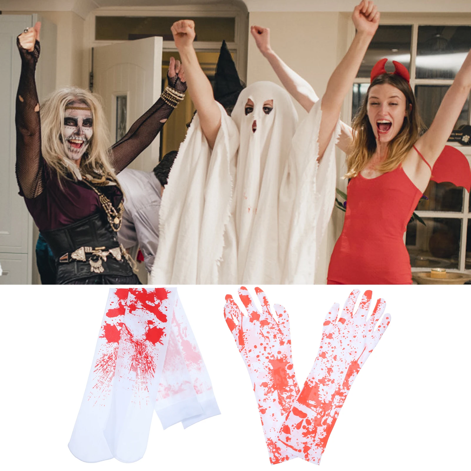 

Blood Stain Gloves Stockings Party Costume Props For Halloween Stained Socks Cosplay Supply Costumes