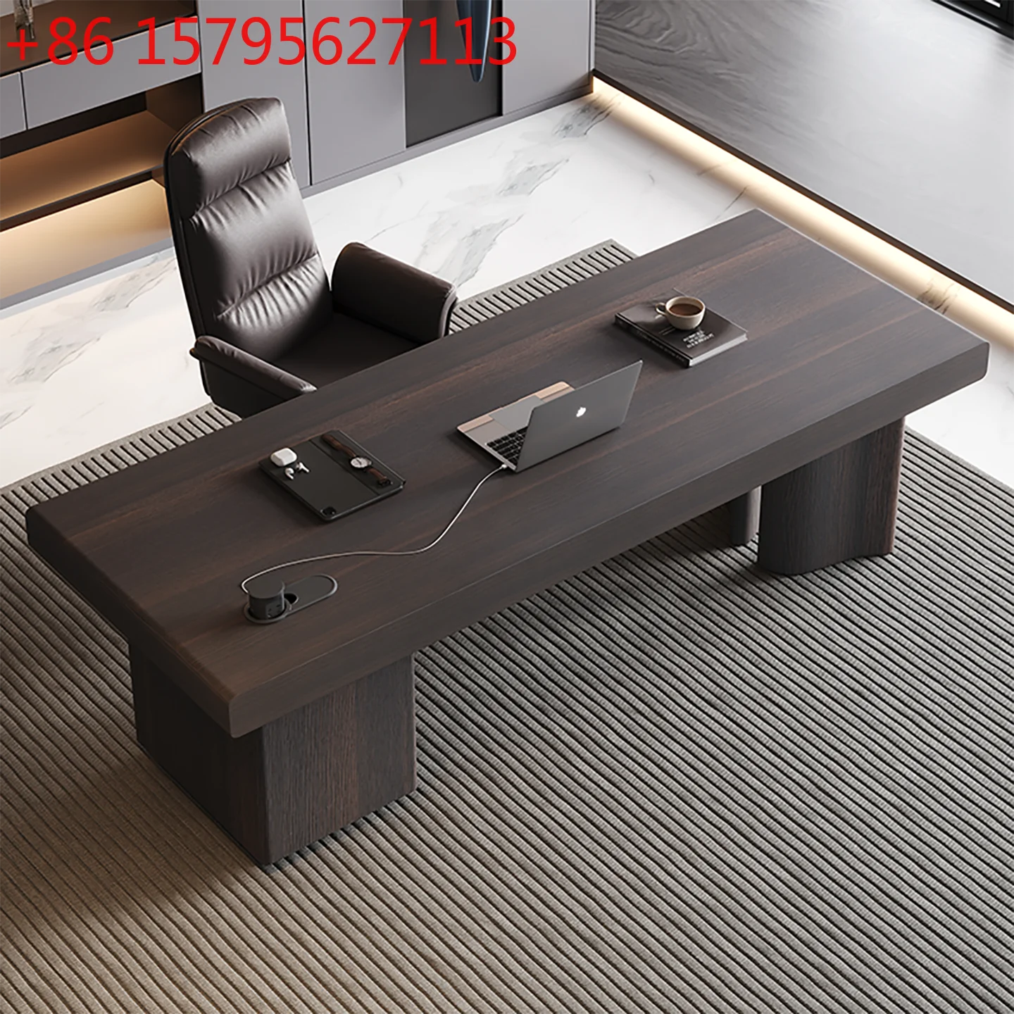 

Italian minimalist desk solid wood adult home light luxury study living room office computer desk desktop can be placed host
