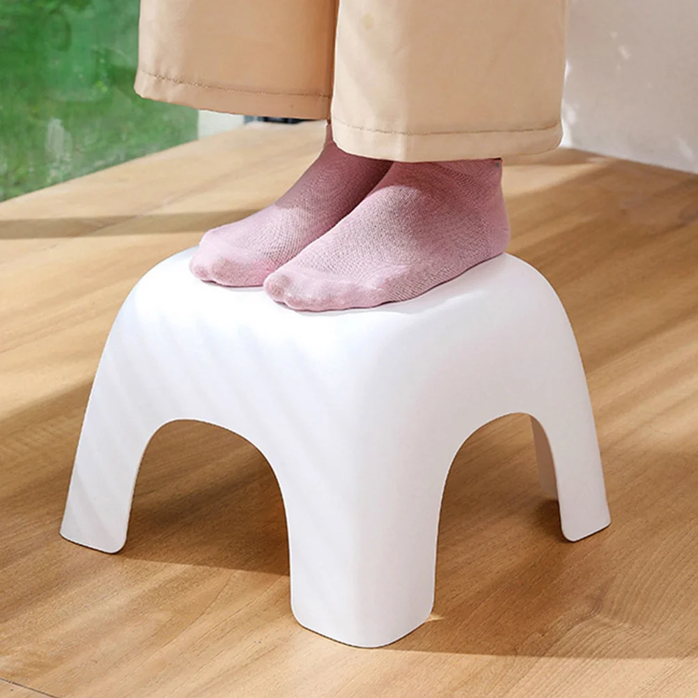 

Bathroom Plastic Foot Stool Small Sturdy Non Slip Household Step Stool Shower Seat Lightweight and Safe for Home Use