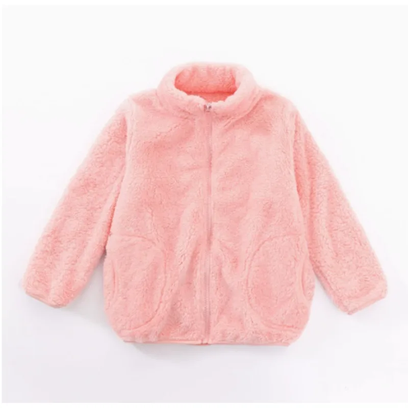 Girls Boys Warm Fleece Jacket Coat Full-Zip Turtleneck Tops with Pocket Fall Winter Outerwear for 2 Years-12 Years