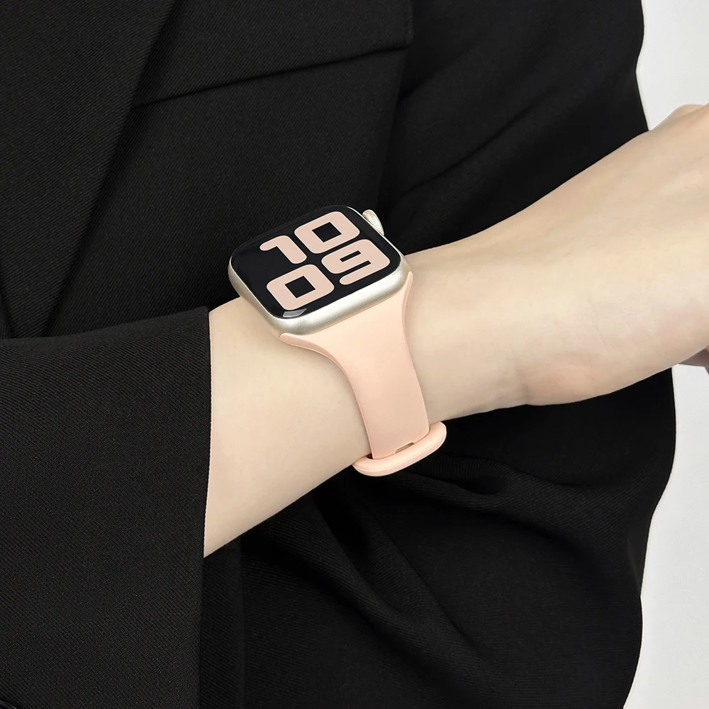 애플워치용 슬림 시계줄 42-46mm 45mm 44mm 40mm 41mm 실리콘 팔찌 아이워치 밴드 시리즈 11 10 9 8 7 5 6 울트라 3 49mm