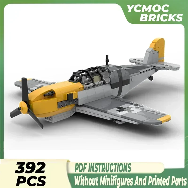 Moc Building Bricks Military Model Messerschmitt Bf 109 F2 Aircraft Technology Blocks Gifts Christmas Toys DIY Sets Assembly