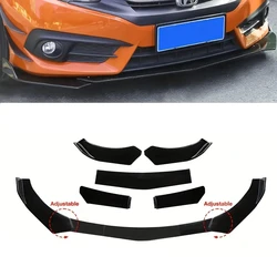 5 Pieces Universal Car Front Bumper Lip Body Kit Spoiler Splitter ABS Bumper Canard Lip Splitter Universal Car Accessories