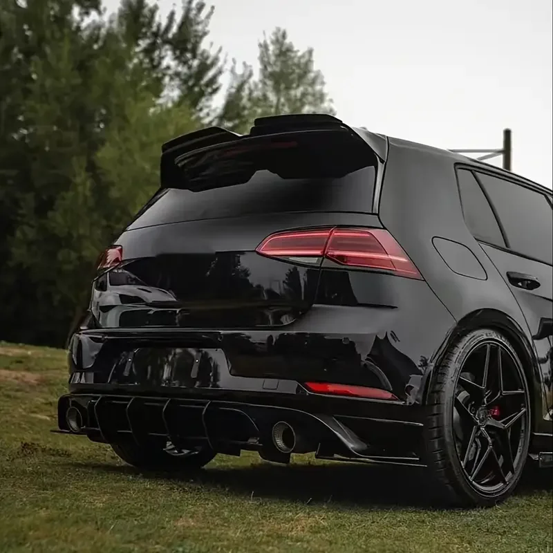 2pcs Car Glossy Black Roof Spoiler Extentions Flaps Rear Top Wing Modification For VW Golf 7 MK7 7.5 GTI Car Accessories