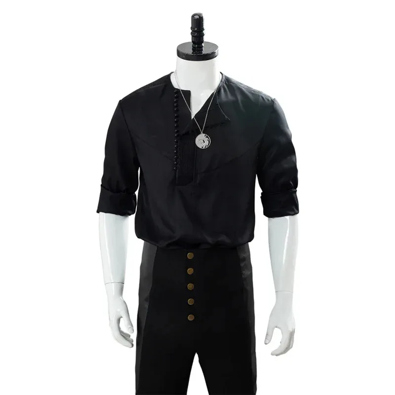 AA wat Geralt de Rivia Cosplay ropa Casual camisa hombres traje negro Halloween carnaval disfraz personalizado 2025 nuevo