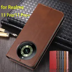 Magnetic Attraction Leather Case for OPPO Realme11 Pro / Realme 11 Pro+ Flip Case Card Holder Holster Wallet Case Fundas Coque