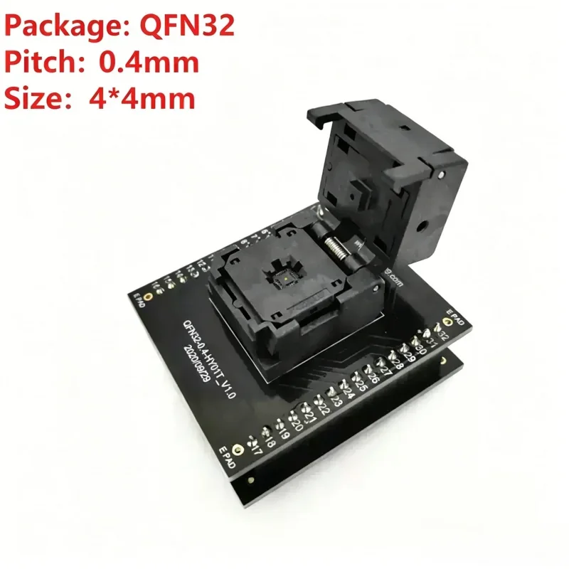 VoltSQFN32 MLF32 Programming Socket 0.4mm Pitch 4×4mm IC Test Adapter Clamshell Chip Burn-in Socket IC549-0324-006-G