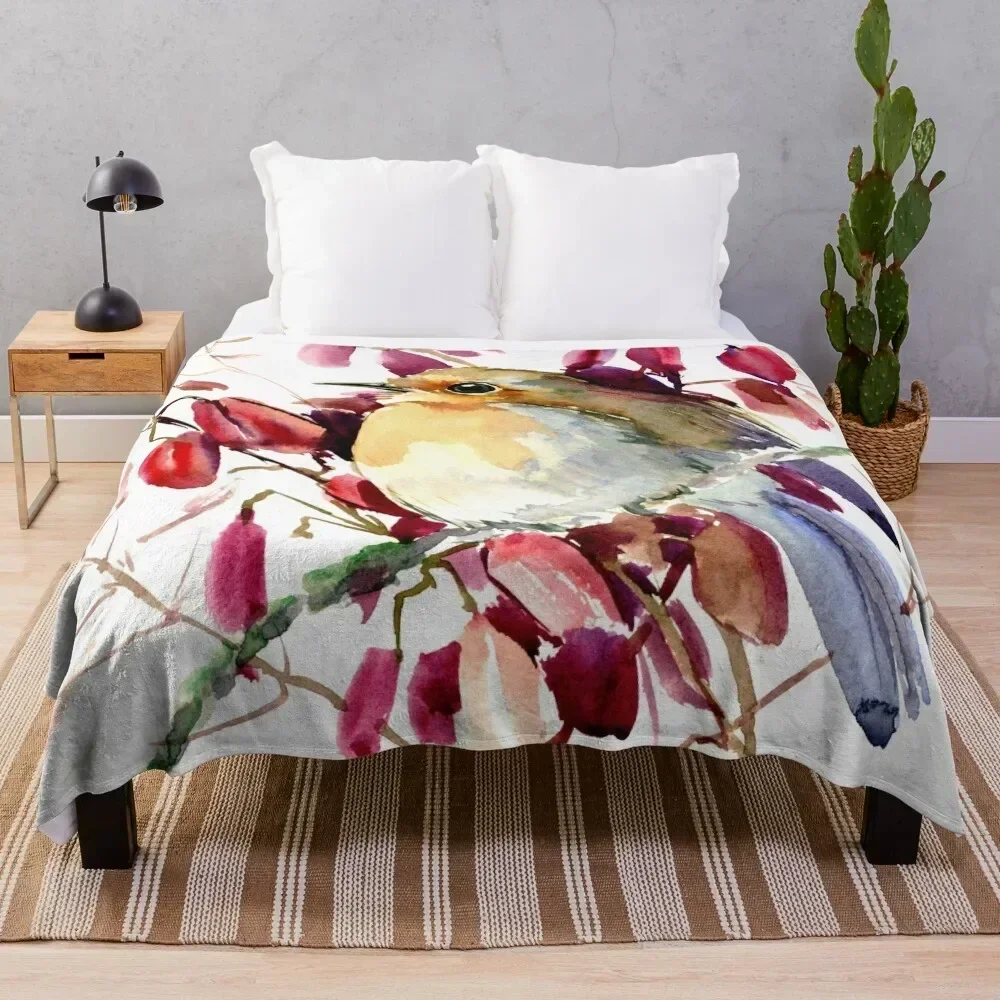 Robin Bird Throw Blanket Stylish Decor Blanket Gift for Friends Roommate