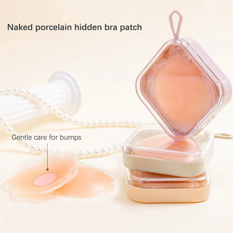 1/2 Pair Reusable Women Breast Petals Lift Invisible Bra Pasties Adhesive Bra Pads Sticker Patch With Box Silicone Nipple Cover