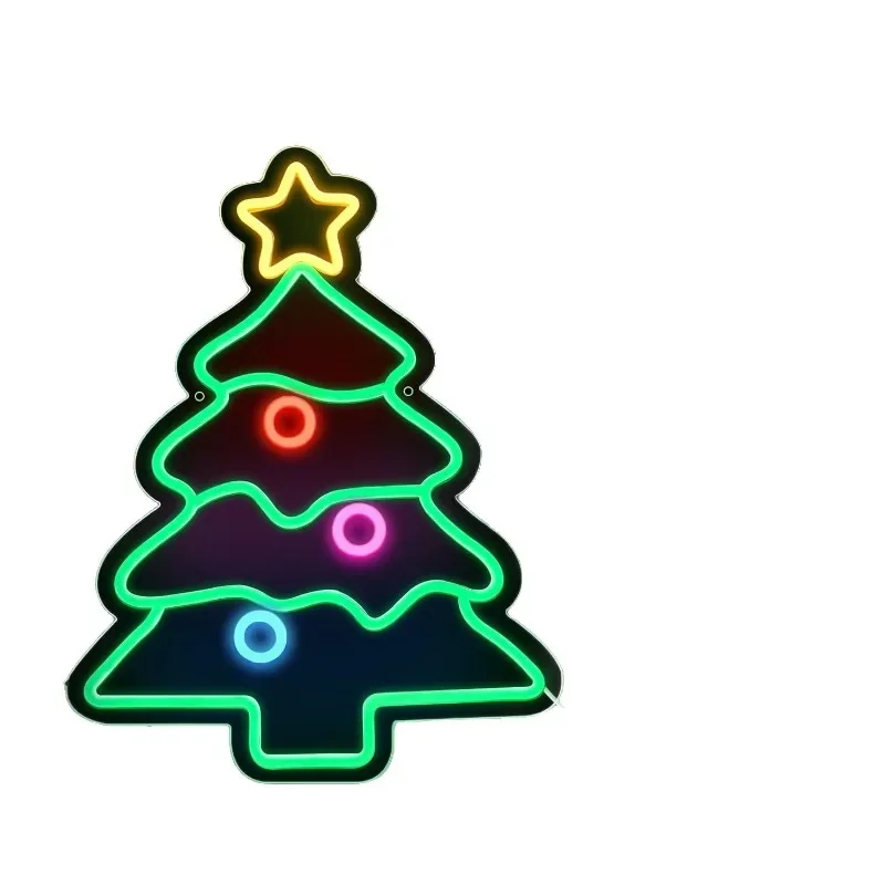

Christmas tree neon, light sign pattern atmosphere decorative lamps