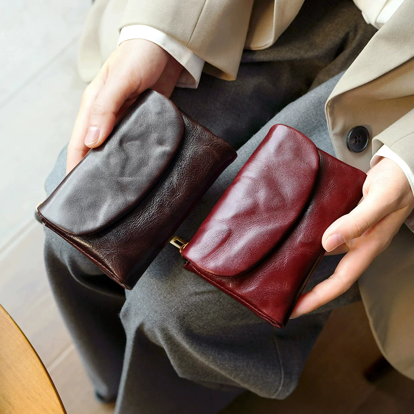 new-retro-top-layer-cowhide-wallet-women-multi-card-position-coin-document-card-integrated-small-leather-case-american-retro