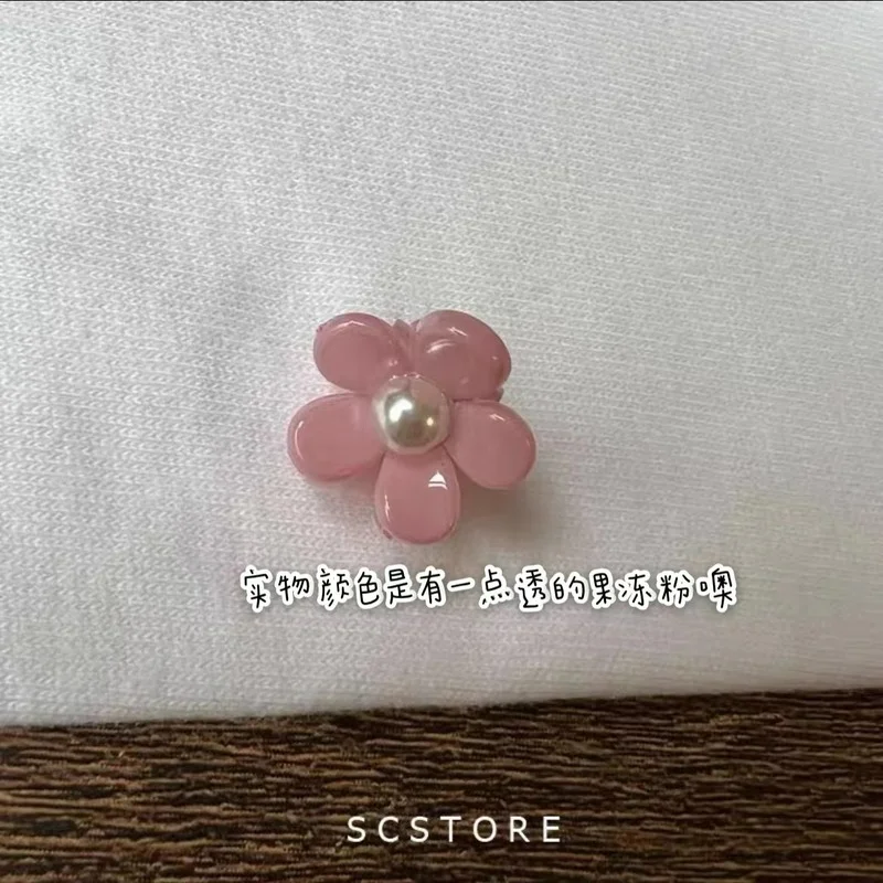 Girl jelly flower colored diamond pearl mini small clip princess head clip bangs hair clip hair clip broken hair clip